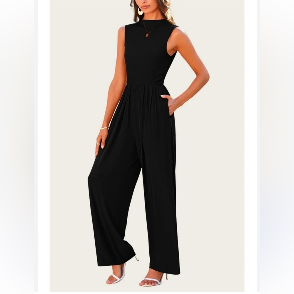 Chic Black Sleeveless Women's Jumpsuit